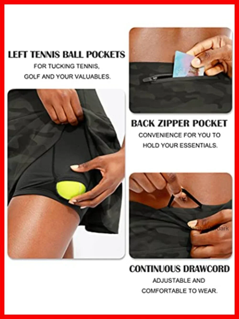 Women's Pleated Tennis Skort with Pockets High Waisted Athletic Golf Skirt